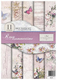 ITD Collection Rice Paper Pack of 11 A4 Rosy Summertime