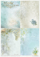 ITD Collection Rice Paper Pack Flower Post Forget Me Not