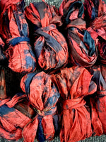 Red and Black Sari Silk