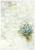 ITD Collection Rice Paper Pack Flower Post Forget Me Not